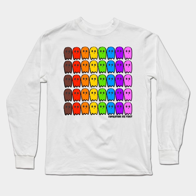 Rainbow Ghosts in Tidy Rows Long Sleeve T-Shirt by CopulatorsDieFirst